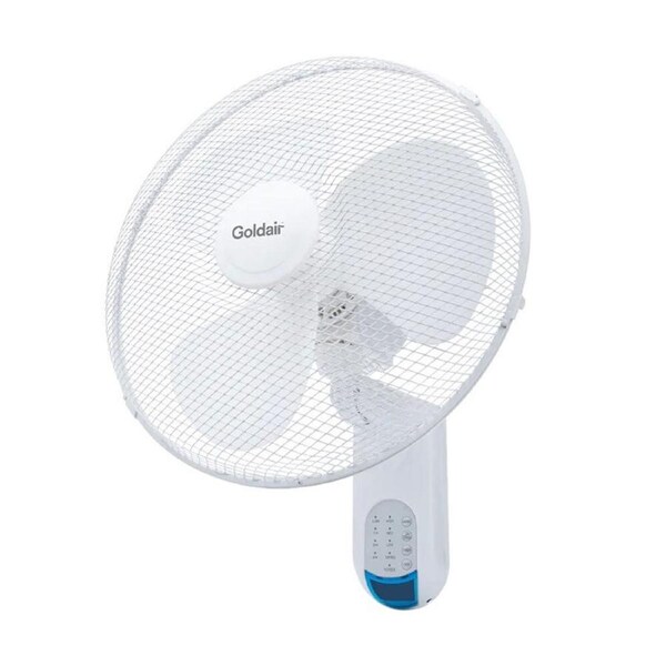 Goldair 3-Speed 40cm Oscillating Tilt Wall Fan Hanging w/ Timer/Remote White