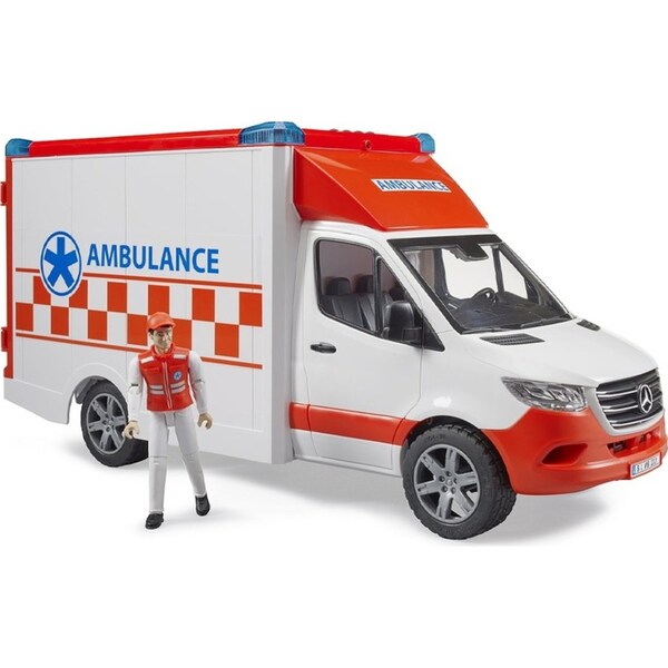 Bruder 1:16 Mercedes G3 Sprinter Ambulance Vehicle w/ Driver/Light & Sound 4y+