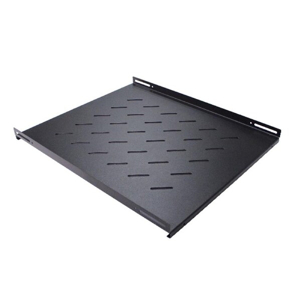 LDR Fixed 1U 550mm Deep Shelf Recommended for 19' 800mm Deep Cabinet - Black Metal Construction