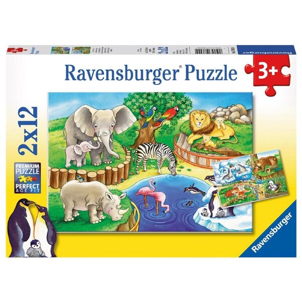 Ravensburger - Animals in the Zoo Puzzle 2 x 12 pce
