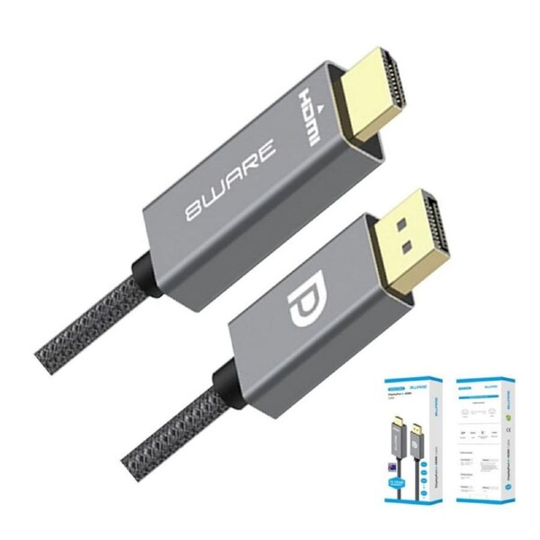 8ware 2m DisplayPort DP to HDMI Male to Male Adapter Converter Cable Retail Pack [8W-DPHDMI-2M]