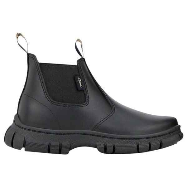 New Grosby Ranch Boots Black Toddler Infant Boys Kids Leather Slip On Shoes Black / 4 UK