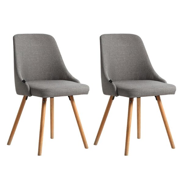 1 Set of 2 Artiss Dining Chairs Grey Grey