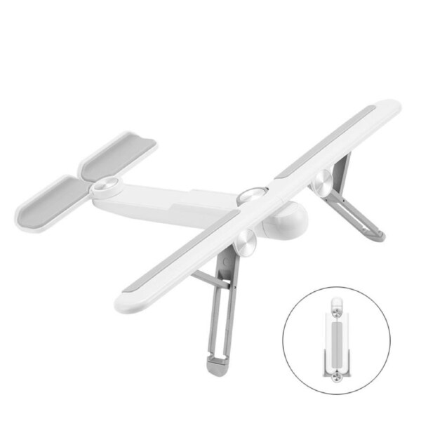 Catzon Adjustable Anti-Slip Laptop Stand for Desk Compatible with Tablets Under 17 Inch-White