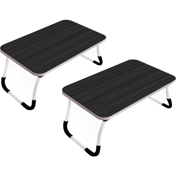 SOGA 2X Black Portable Bed Table Adjustable Foldable Bed Sofa Study Table Laptop Mini Desk Breakfast Tray Home Decor