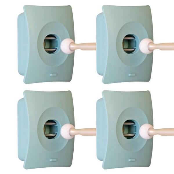 4X Door Stopper Wall Mount Door Stop Adhesive Catch Hole Advanced BLUE