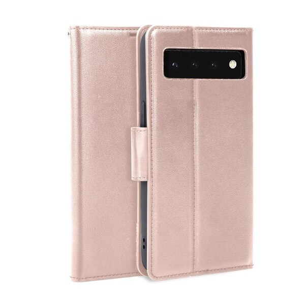 ZUSLAB Pixel 7 Pro Case Hanman Leather Wallet Card Cover for Google (2022) - Rose Gold