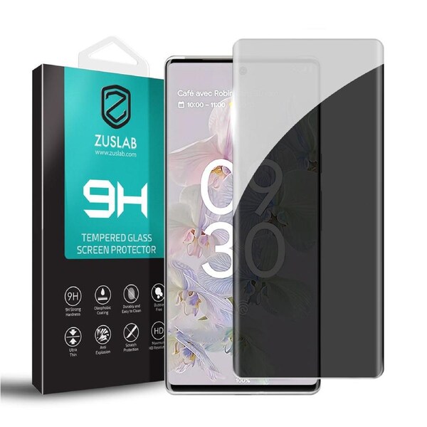 ZUSLAB Pixel 7 Pro Privacy Tempered Glass Screen Protector Film Anti Spy Case Friendly 9H Hardness for Google (2022)
