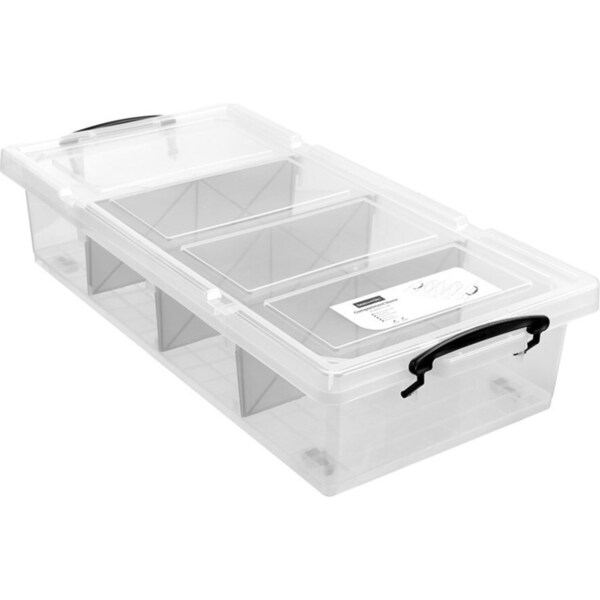Boxsweden 76x38cm/35L 4 Section Compartment Storer Home/Office Tub Organiser
