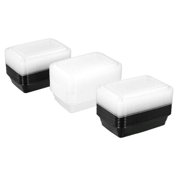 30x Lemon & Lime 1200ml Reusable Meal Prepping Food Storage Container Assorted