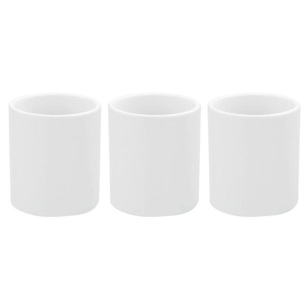 3x Boxsweden Bano 8x9cm Ceramic Bathroom Cup Toothbrush/Paste Holder Storage WHT