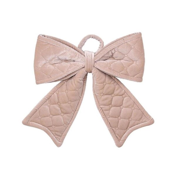 Christmas Tree Bow Champagne Velour 32cm