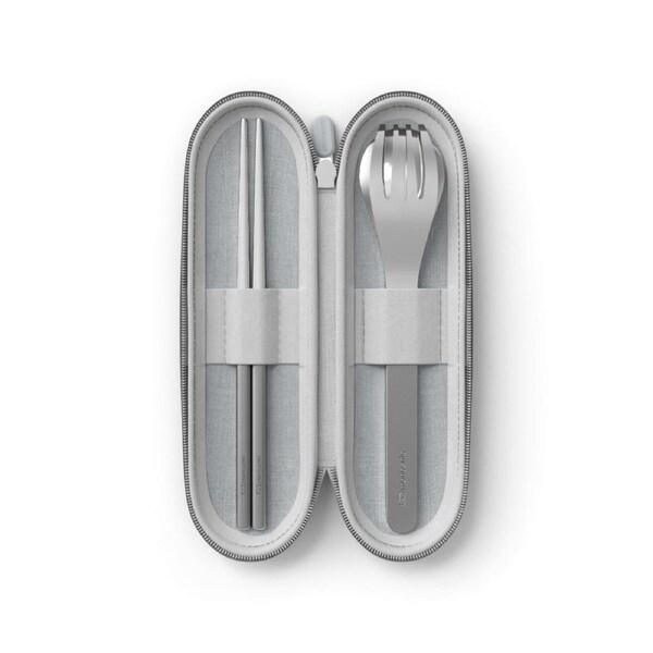 Monbento Mb Slim Nest Stainless Steel Cutlery Set - Trio Stick Grey