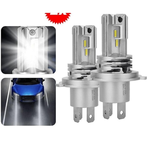 H4 Headlight Globes 2 Pack 1600LM LED Bulbs Conversion Kit High Low Beam
