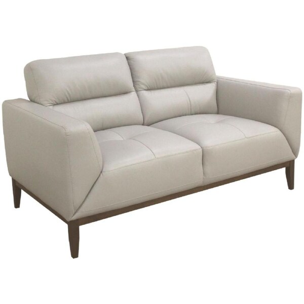 Downy Genuine Leather Sofa 2 Seater Upholstered Lounge Couch - Silver
