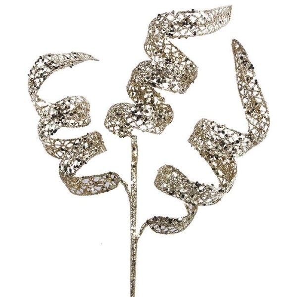 Gold Swirl Glitter Pick Stem 60cm