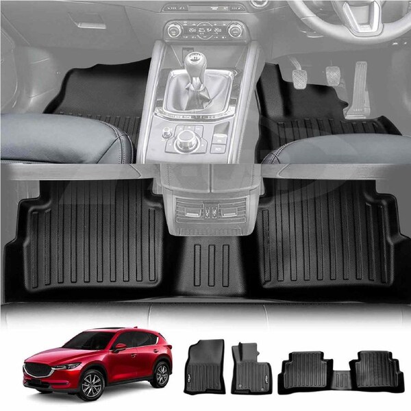 3D Floor Mats for Mazda CX5 CX-5 2017-2025 Heavy Duty All Weather Car Mats Carpet Liner Set