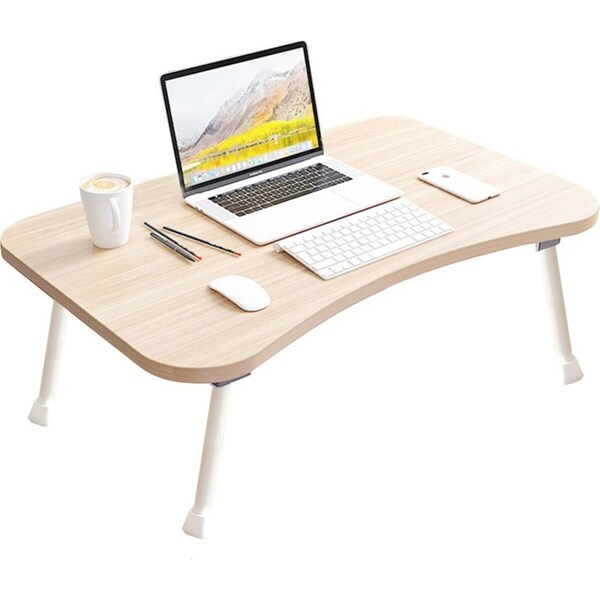 SOGA Beige Portable Bed Table Adjustable Foldable Bed Sofa Study Table Laptop Mini Desk Breakfast Tray Home Decor