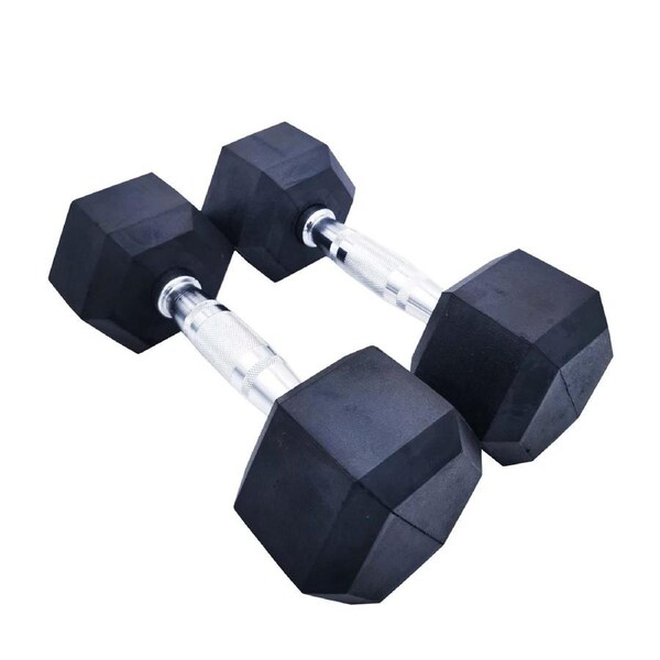 Rubber Hex Dumbbells 20kg Pairs