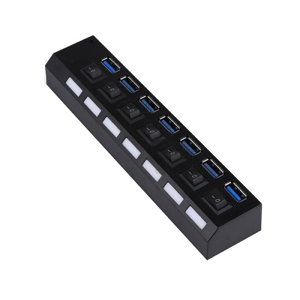 High Speed Splitter Exterder PC Cable 7 Port USB 3.0 Powered