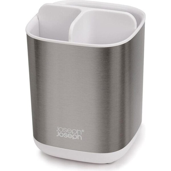 Joseph Joseph EasyStore Steel Toothbrush Caddy/Storage Bathroom Organiser White