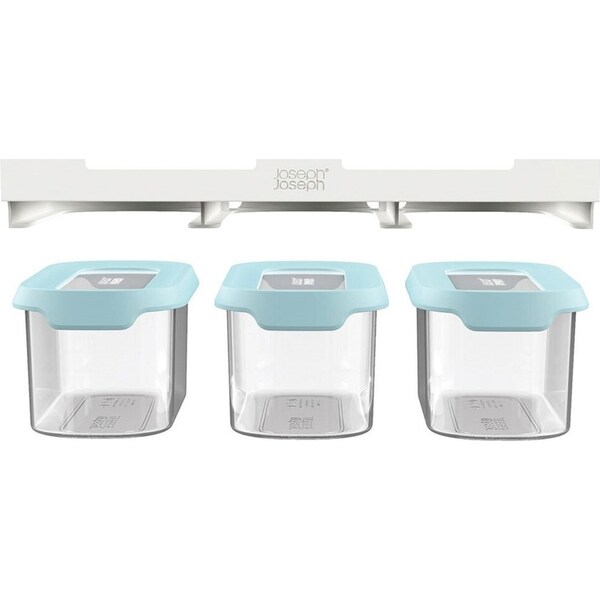 3pc Joseph Joseph CupboardStore Shelf Storage Food Container Set Light Opal Blue