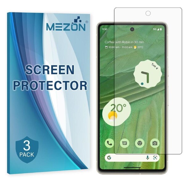 [3 Pack] Google Pixel 7 (6.3") Premium Clear Edge-to-Edge Full Coverage Hydrogel Screen Protector Film by MEZON (Pixel 7, Hydrogel)