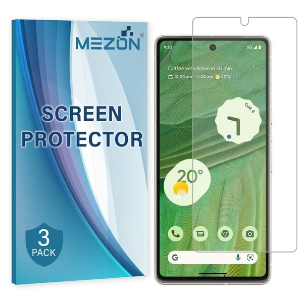 [3 Pack] Google Pixel 7 (6.3”) Ultra Clear Screen Protector Film by MEZON – Case Friendly, Shock Absorption (Pixel 7, Clear)