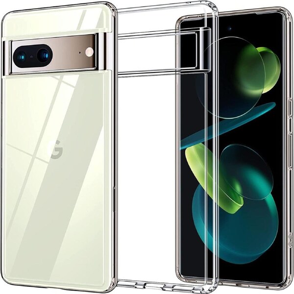 Google Pixel 7 (6.3”) Ultra Slim Premium Crystal Clear TPU Gel Back Case by MEZON – Shock Absorption, Wireless Charging Compatible (Pixel 7, Gel)