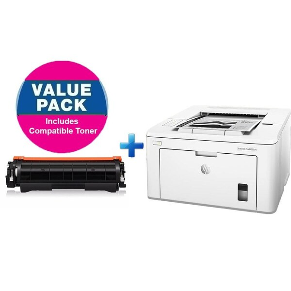 HP LaserJet Pro M203dw Mono Laser Printer Wireless Duplex Airprint + Compatible Toner Combo Pack - SAME DAY SHIPPING