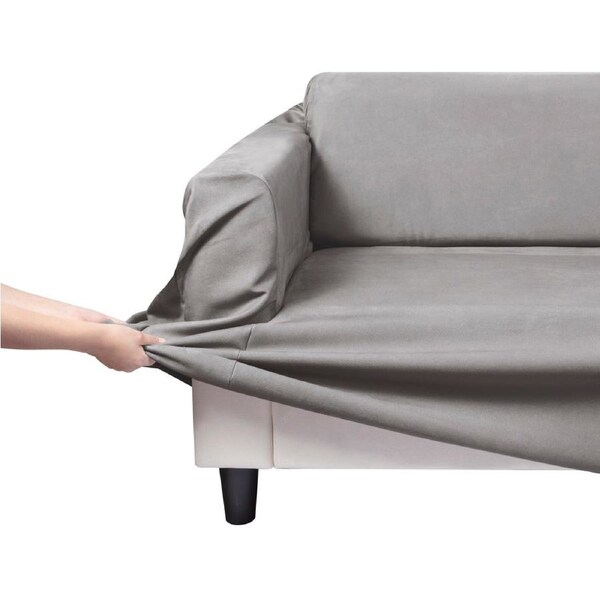 Home Living Premium Faux Suede SILVER 3 Seater Couch Sofa Cover