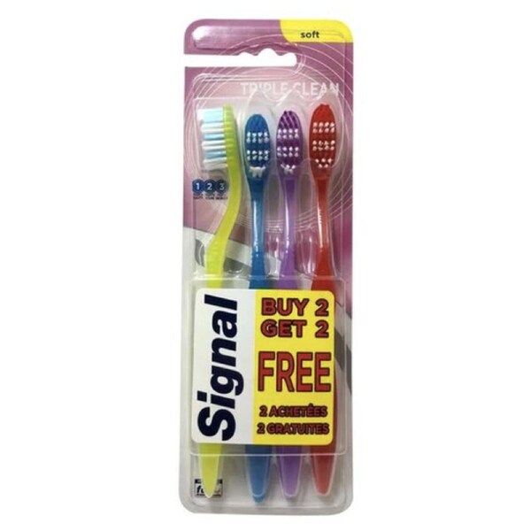 Signal Toothbrush Triple Easy Clean Soft - 1 Pack of 4