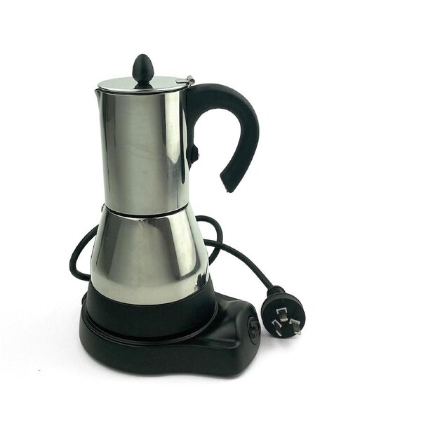 EMornest lectric Moka Coffee Maker 4~6Cups Stainless Steel Italian Classic Espresso Auto shut-off Boil-dry protection 6 cups