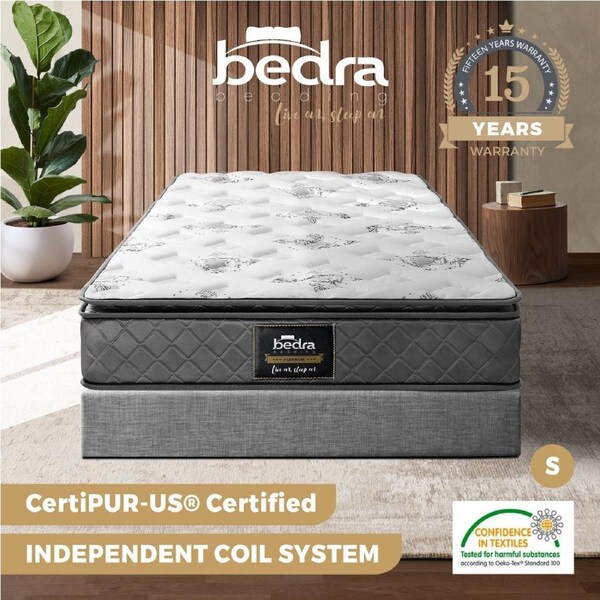 Bedra Single Mattress Breathable Luxury Bed Bonnell Spring Foam Medium 21cm