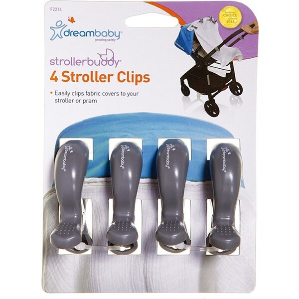 4pc Dreambaby Strollerbuddy Blanket Clips Attachment Peg For Stroller/Pram Grey