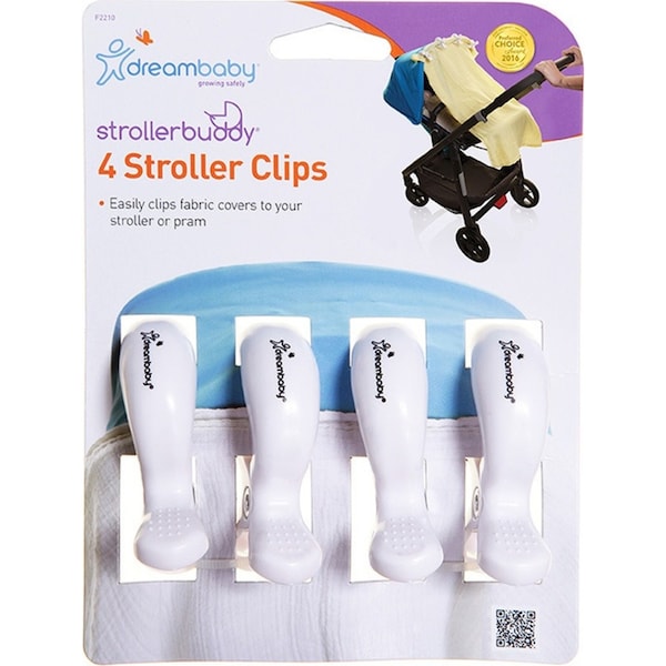 4pc Dreambaby Strollerbuddy Blanket Clips Attachment Peg For Stroller/Pram White