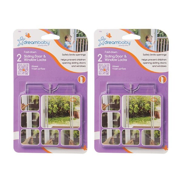 4x Dreambaby Baby Protection Breezz-Latch Sliding Door/Window Lock/Latch