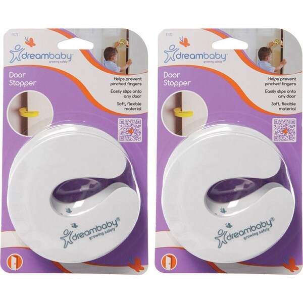 4x Dreambaby Portable Foam Baby/Children Safety Slip-On Door Stopper 10cm White