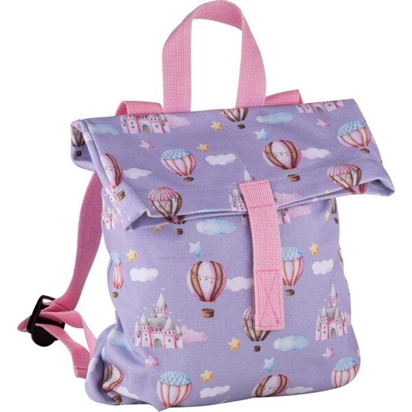 Ashdene Up In The Sky 27x31cm Backpack Kids Cotton Canvas Travel Bag Purple