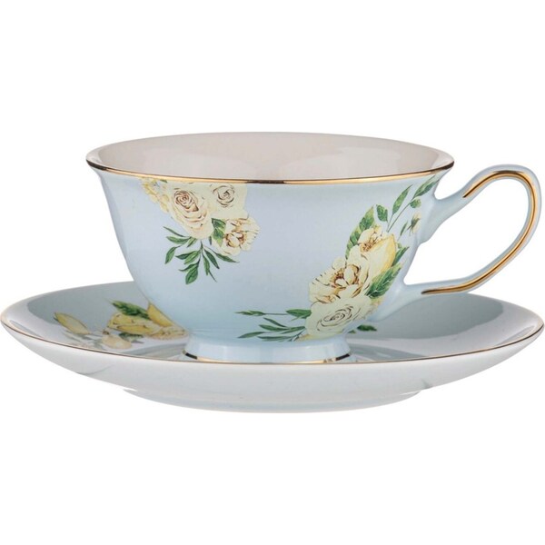 Ashdene Citrus Blooms Coffee Latte/Tea Drink Cup & Saucer Set New Bone China
