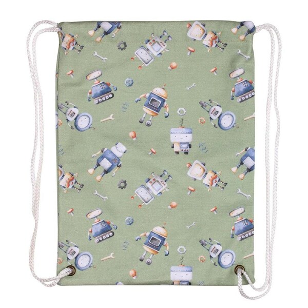 Ashdene Robots 28x37cm Swim Tote Bag Kids/Children Drawstring Backpack Green