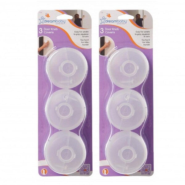 6x Dreambaby Toddler/Child Protection/ Safety Latch/Lock Covers f/ Door Knobs