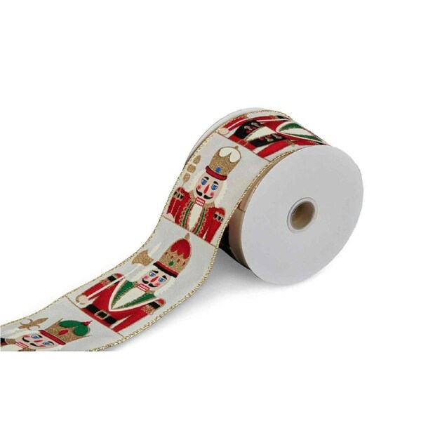 910cm Christmas Ribbon Roll with Nutcracker Pattern