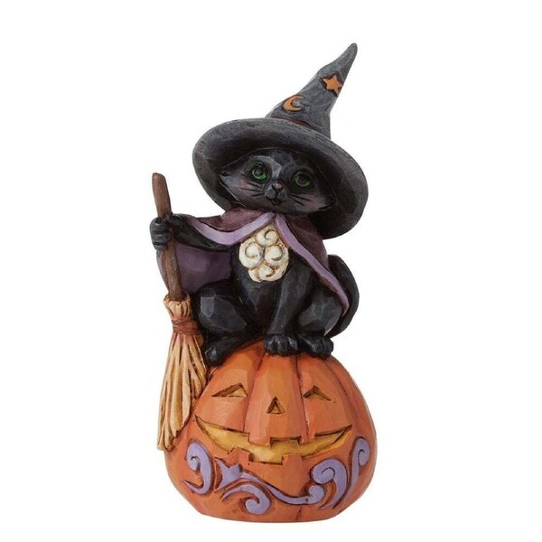 Heartwood Creek Jim Shore Mini Black Cat on Pumpkin