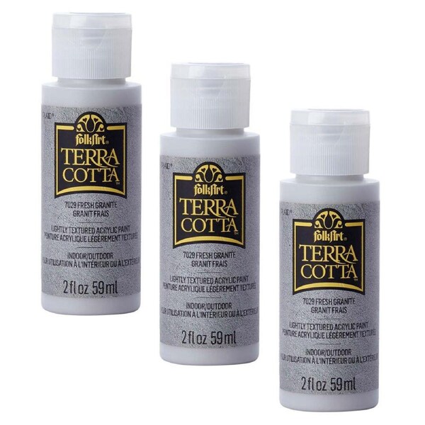 3x Plaid FolkArt Terra Cotta 59ml Acrylic Paint Fresh Granite Textured Finish