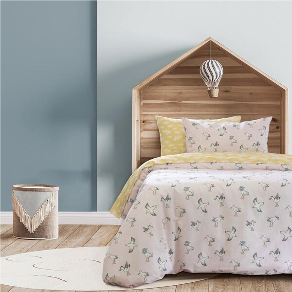 Jelly Bean Kids Seagulls Single Bed Quilt Cover Bedding Set w/ Pillowcase Pink