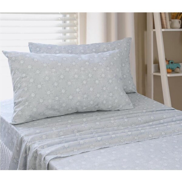 Jelly Bean Kids Suns Single Bed Sheet Set w/ Pillowcase Home Bedding Cover Blue