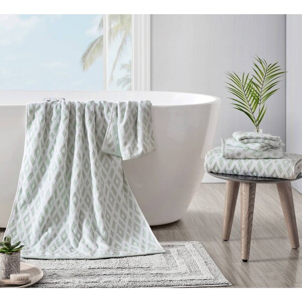 6pc Tommy Bahama Bimini Cotton Face Washer Bath/Hand Towel Set Coconut Whirlpool