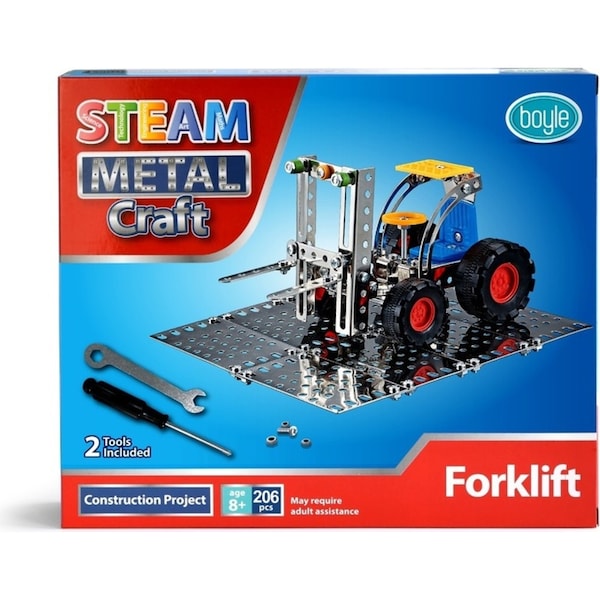 STEAM Metal Craft 18cm Forklift DIY Construction Kit Activity Toy Kids/Child 8y+