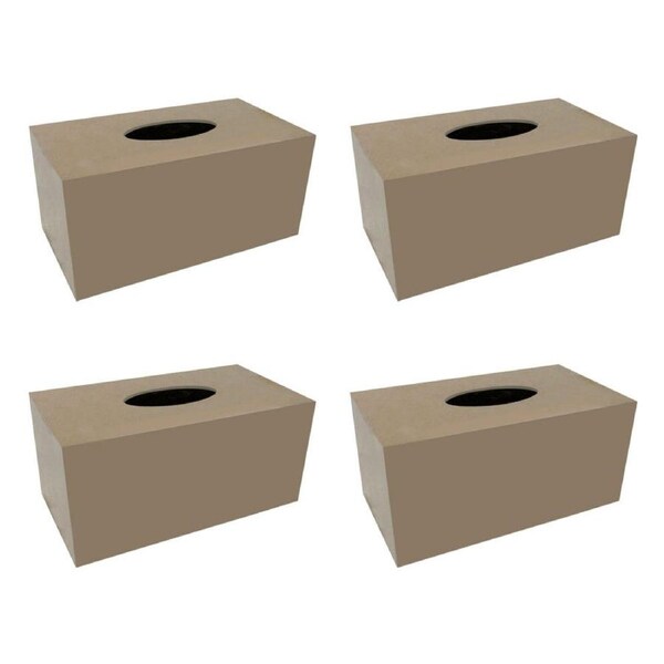 4x Boyle Craftwood 24x13cm Wooden Tissue Box Cover DIY Craft Storage Large Brown